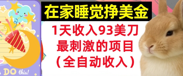 在家挣美金，1天收入93刀，最刺激的项目，0门槛，自动收入(首次公开)-闲赋网