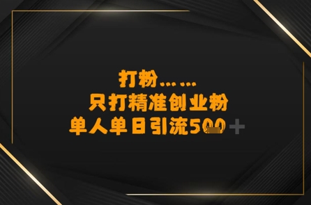 打粉只打精准创业粉，单人单日引流500+-闲赋网