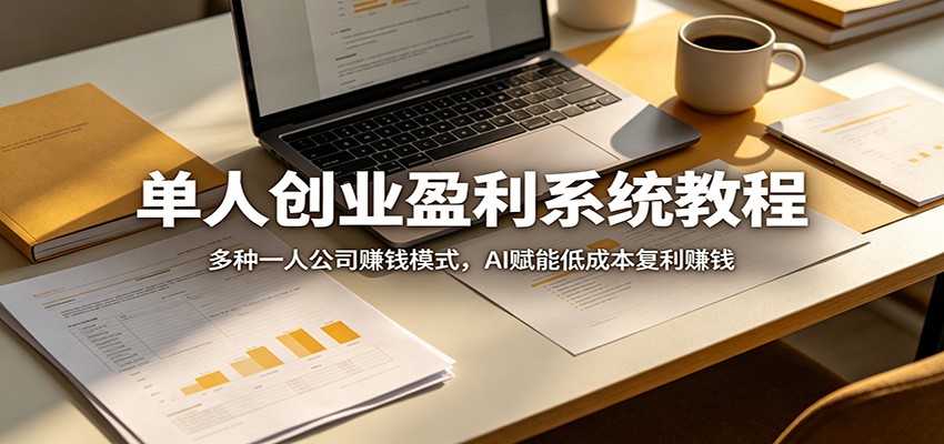 单人创业盈利系统教程：多种一人公司赚钱模式，AI赋能低成本复利赚钱-闲赋网