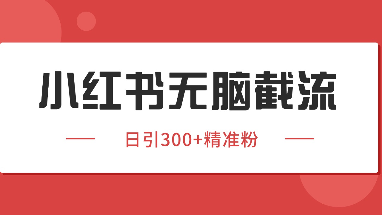 小红书截流同行客源，独家野路子获客玩法 日引200+暴力获客-闲赋网