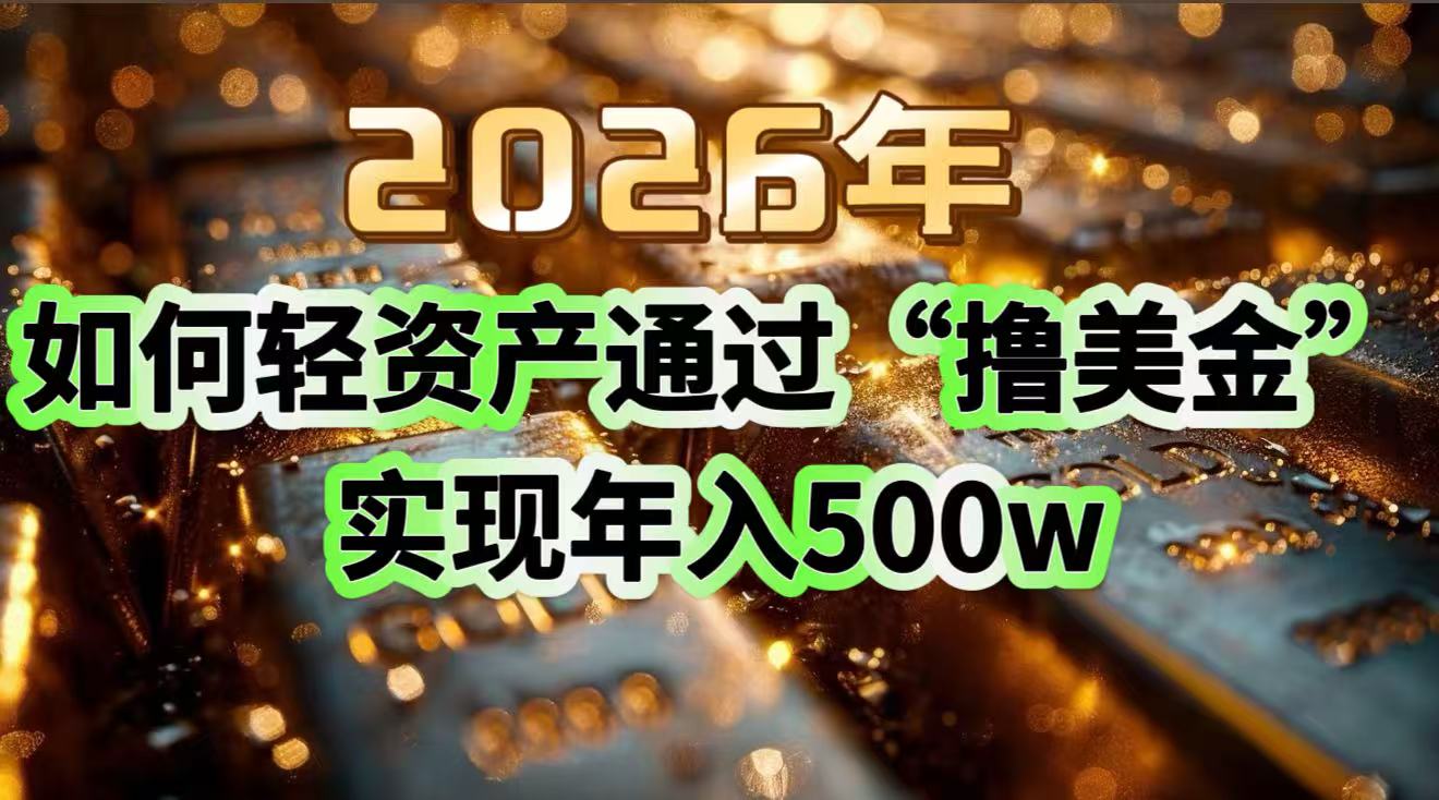 2026年如何轻资产通过“撸美金”实现年入500w-闲赋网