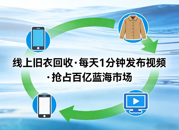 017b07053863619e395db47b03fd2a76.jpeg 线上旧衣回收项目,我们给你提供视频,每天花一分钟发布视频,抢占百亿蓝海市场【揭秘】