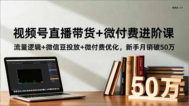 视频号直播带货+微付费进阶课：流量逻辑+微信豆投放+微付费优化，新手月销破50万-闲赋网