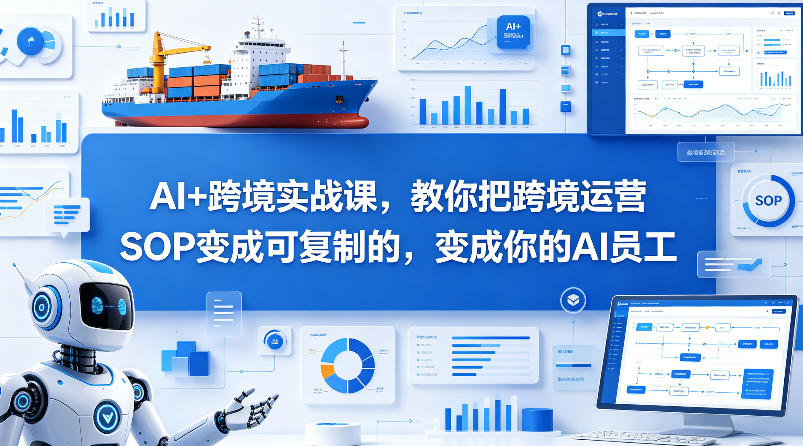 AI+跨境实战课，教你把跨境运营S0变成可复制的，变成你的AI员工-闲赋网