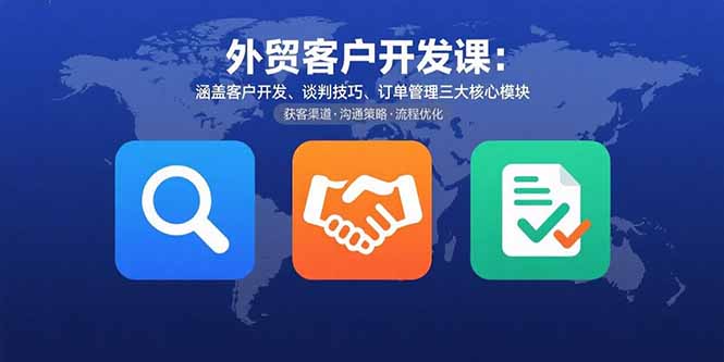 外贸客户开发课：涵盖客户开发、谈判技巧、订单管理三大核心模块-闲赋网