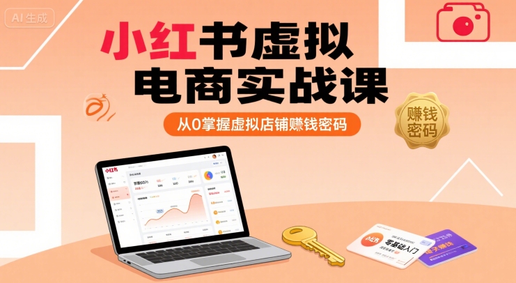 小红书虚拟电商实战课，从0掌握虚拟店铺賺钱密码-闲赋网