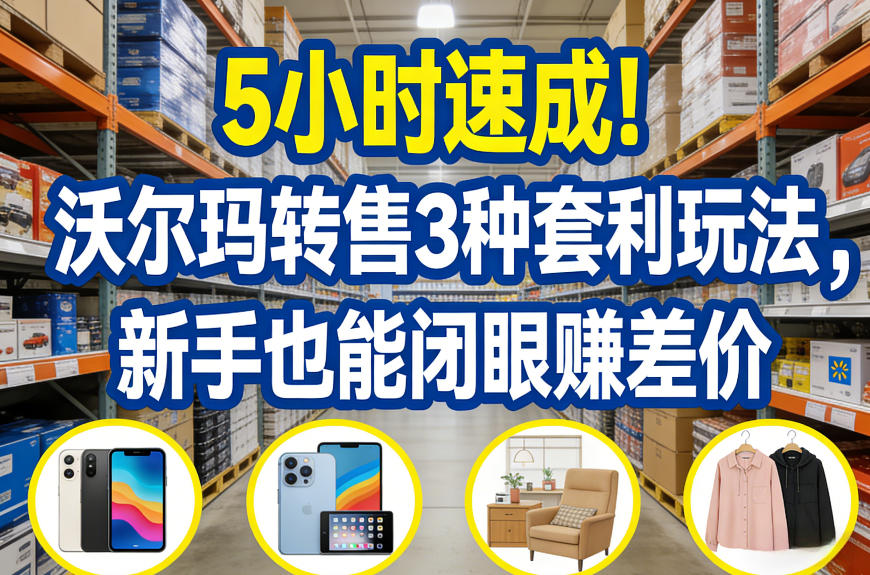 5小时速成！沃尔玛转售3种套利玩法，新手也能闭眼賺差价-闲赋网