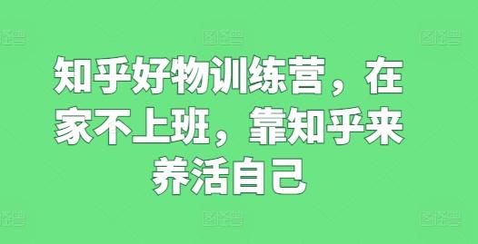 知乎好物训练营，在家不上班，靠知乎来养活自己-闲赋网