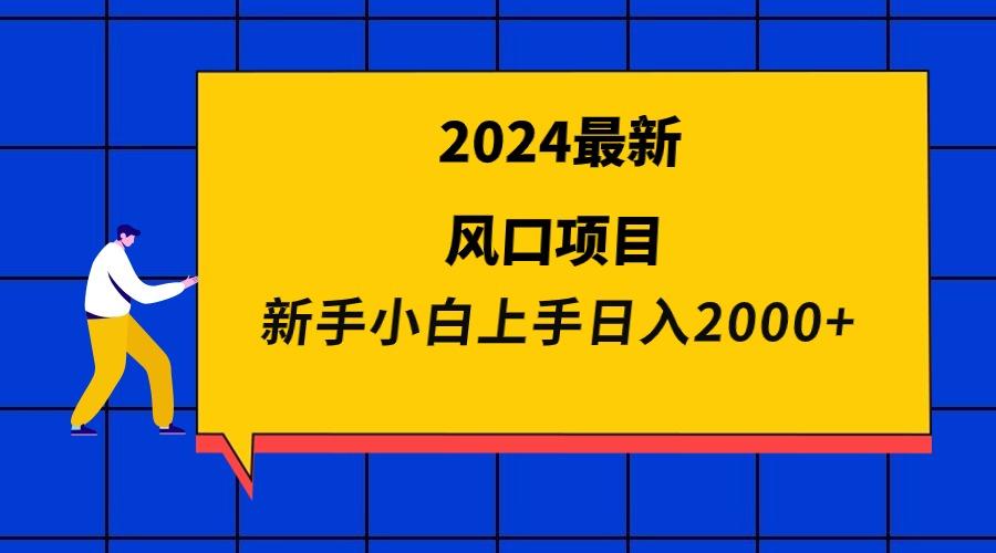 (9483期)2024最新风口项目 新手小白日入2000+-闲赋网