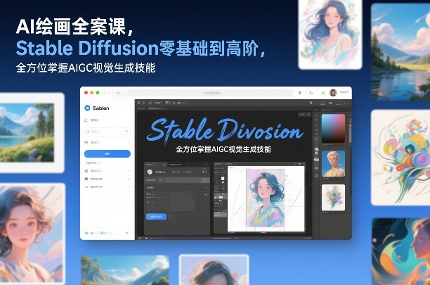 AI绘画全案课，Stable Diffusion零基础到高阶，全方位掌握AIGC视觉生成技能-闲赋网