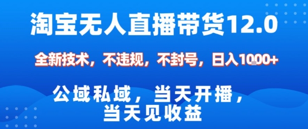 淘宝无人直播12.0，公域私域技术，不封号，不违规布局双十一流量风口，日入1k(独家技术)【揭秘】-闲赋网