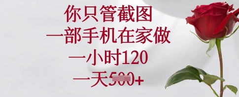 你只管截图，一部手机在家做，一小时120.一天5张【揭秘】-闲赋网