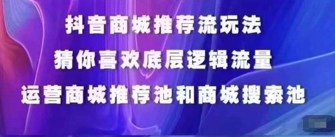 抖音商城运营课程，猜你喜欢入池商城搜索商城推荐人群标签覆盖-闲赋网
