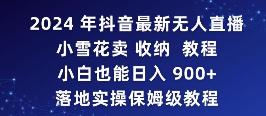 2024年抖音最新无人直播小雪花卖收纳教程，小白也能日入900+落地实操保姆级教程【揭秘】-闲赋网
