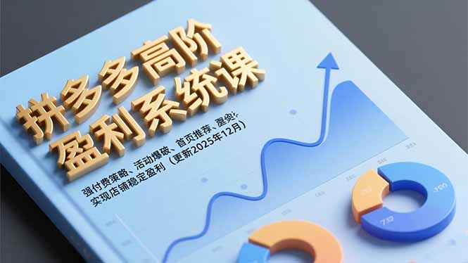 拼多多高阶盈利系统课，强付费策略、活动爆破、首页推荐，实现店铺稳定盈利(更新12月-闲赋网