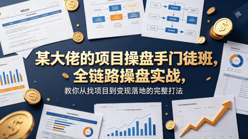 某大佬的项目操盘手门徒班，全链路操盘实战，教你从找项目到变现落地的完整打法-闲赋网