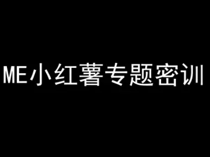 ME小红薯专题密训-小红书电商教程-闲赋网
