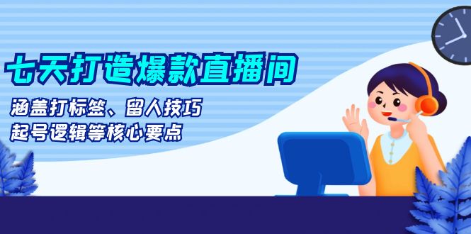 七天打造爆款直播间：涵盖打标签、留人技巧、起号逻辑等核心要点-闲赋网