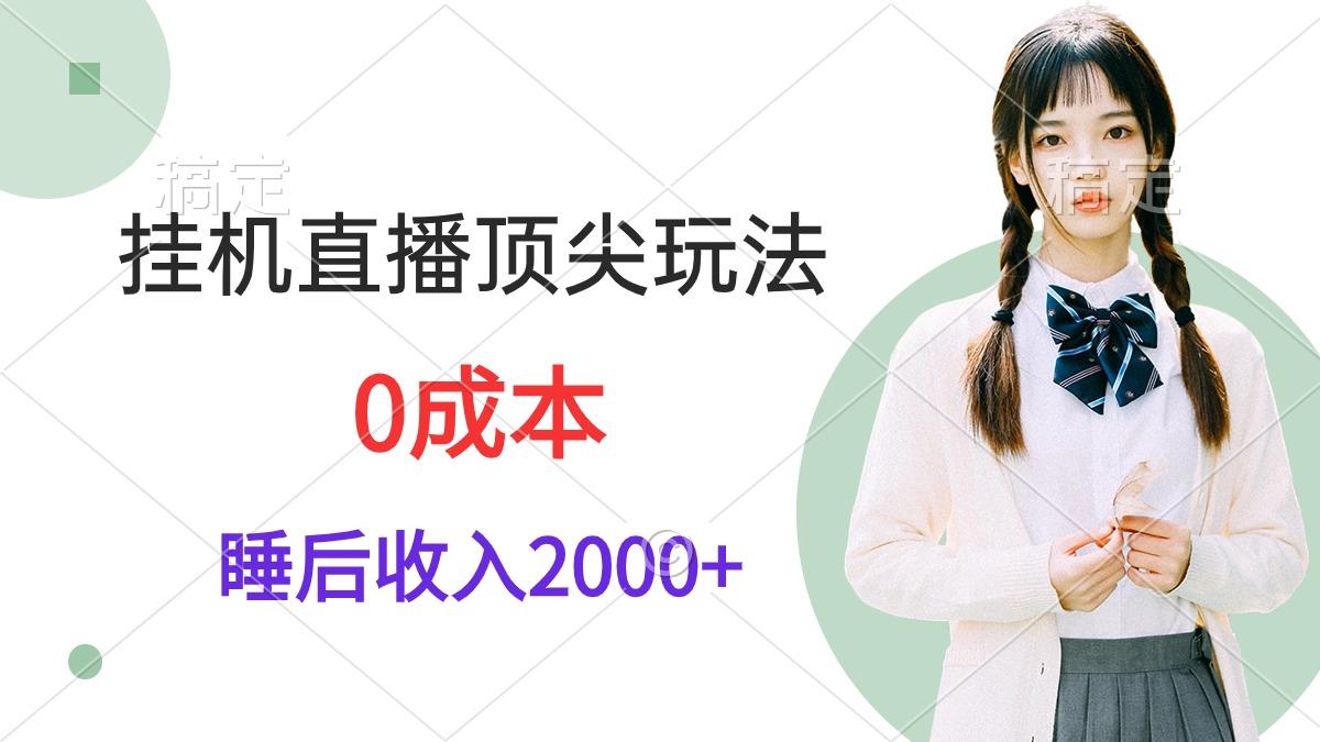 (9715期)挂机直播顶尖玩法，睡后日收入2000+、0成本，视频教学-闲赋网