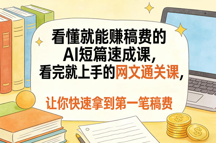 0743653a3416c0515a379cc6f8a94975.jpeg 看懂就能賺稿费的AI短篇速成课,看完就上手的网文通关课,让你快速拿到第一笔稿费(更新8月)