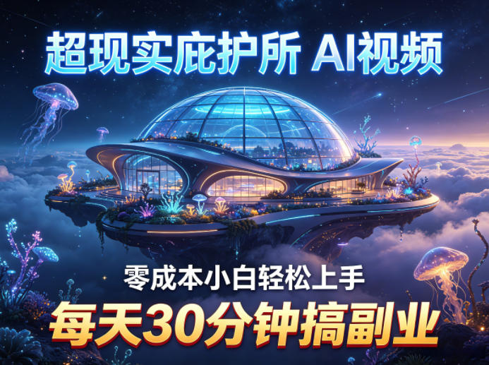 07a78a765f52efa0c02d3e5845e8926f.jpeg 超现实庇护所AI视频项目拆解,零成本小白轻松上手,每天30分钟搞副业