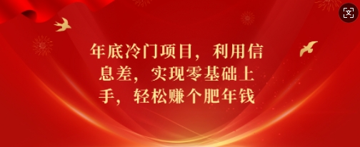 年底冷门项目，利用信息差，实现零基础上手，轻松赚个肥年钱【揭秘】-闲赋网