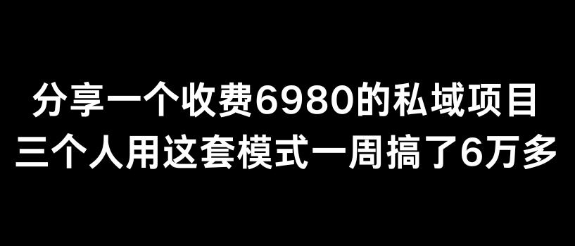 分享一个外面卖6980的私域项目三个人用这套模式一周搞了6万多【揭秘】-闲赋网