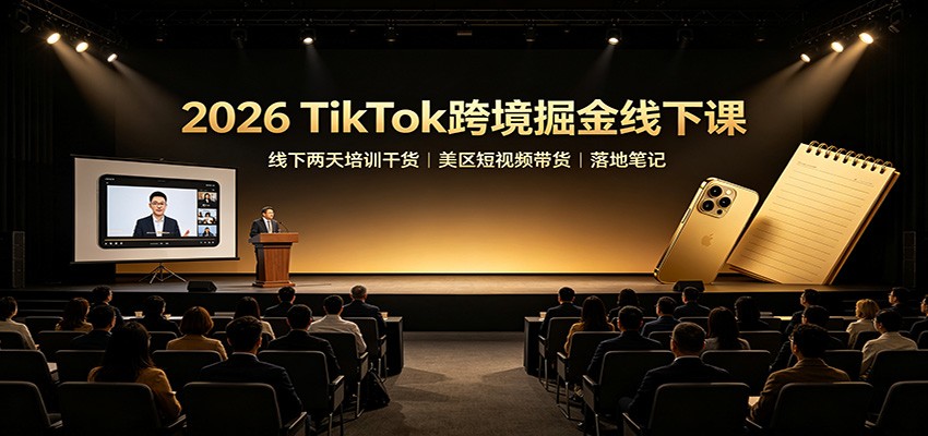 2026 TikTok跨境掘金线下课：线下两天培训干货，美区短视频带货落地笔记-闲赋网
