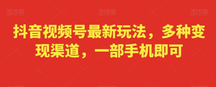 抖音视频号最新玩法，多种变现渠道，一部手机即可-闲赋网