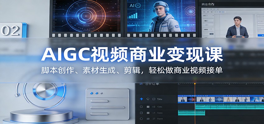 AIGC视频商业变现课：脚本创作、素材生成、剪辑，轻松做商业视频接单-闲赋网