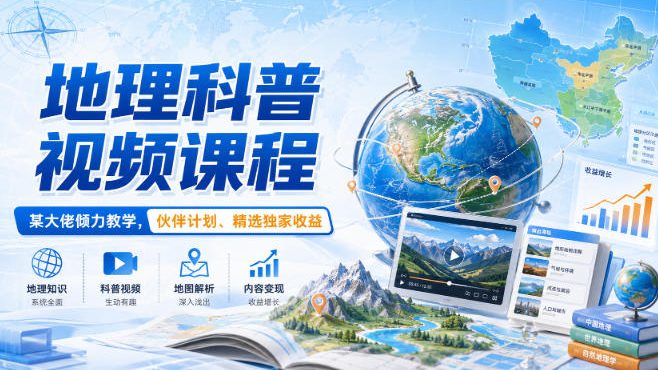 0abd991bdabe5df13ef65febd64237f5.jpeg 地理科普视频课程,某大佬倾力教学,伙伴计划、精选独家收益