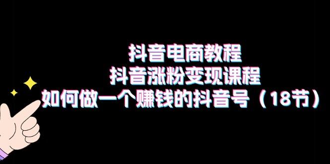 抖音电商教程：抖音涨粉变现课程：如何做一个赚钱的抖音号(18节-闲赋网