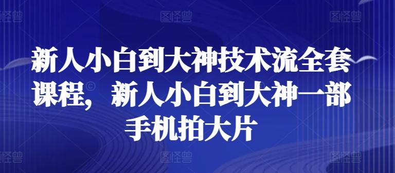 新人小白到大神技术流全套课程，新人小白到大神一部手机拍大片-闲赋网