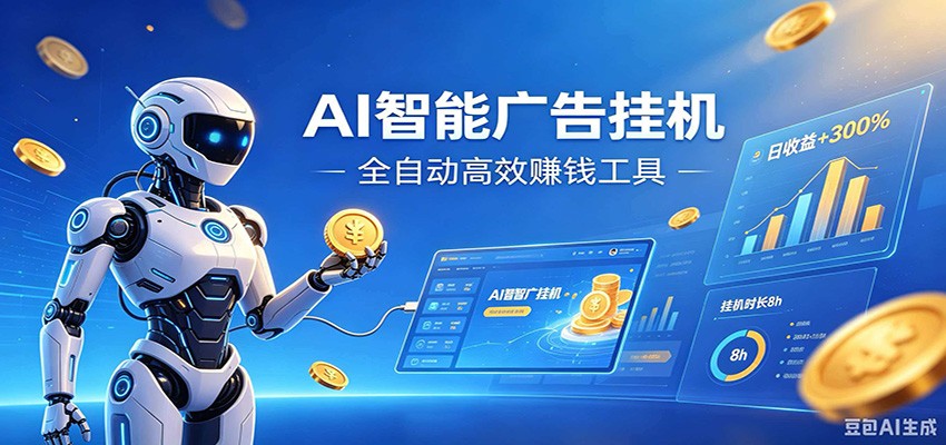 AI智能广告挂机，小白轻松上手，在家自动赚收益-闲赋网