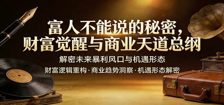 富人不能说的秘密，财富觉醒与商业天道总纲，解密未来暴利风口与机遇形态-闲赋网