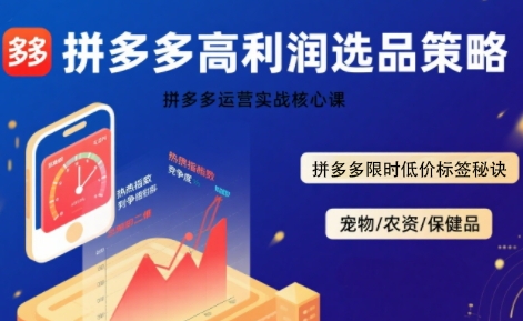 0e0ad8fedad7cf1ea3577c3e940882f6.jpeg 拼多多选品暴利技术实战课,拼多多高利润选品策略,拼多多限时低价标签秘诀