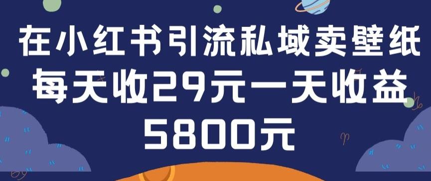 在小红书引流私域卖壁纸每张29元单日最高卖出200张(0-1搭建教程)【揭秘】-闲赋网
