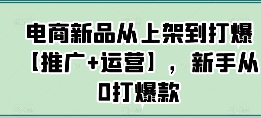 电商新品从上架到打爆【推广+运营】，新手从0打爆款-闲赋网