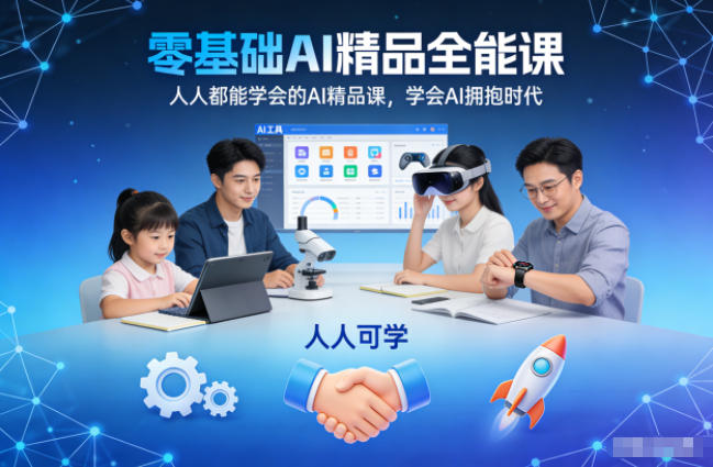 零基础AI精品全能课，人人都能学会的AI精品课，学会AI拥抱时代-闲赋网