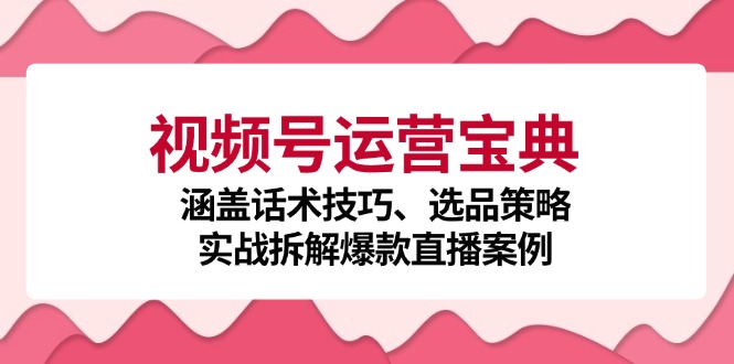 视频号运营宝典：涵盖话术技巧、选品策略、实战拆解爆款直播案例-闲赋网