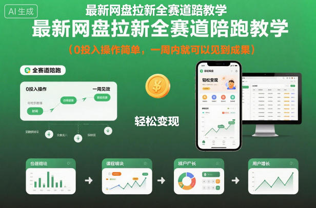 11d4d9efa455e977865f21a19a9aadab.jpeg 最新网盘拉新全赛道陪跑教学,0投入操作简单,一周内就可以见到成果