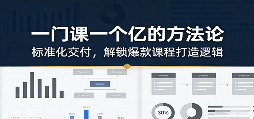 一门课一个亿的方法论：标准化交付，解锁爆款课程打造逻辑-闲赋网