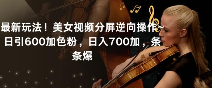 最新玩法！美女视频分屏逆向操作~日引600加色粉，日入700加，条条爆【揭秘】-闲赋网