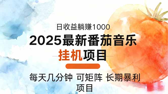 2025年最新番茄音乐人挂机项目，每天几分钟，月入1000＋，可矩阵，一台...-闲赋网