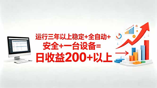 三年以上稳定+全自动+安全+一台设备=日收益200+-闲赋网