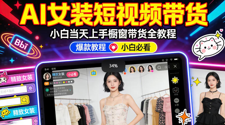 14ef8587670db8c2b42bd86d0e9f4edf.jpeg AI女装短视频橱窗带货:小白零门槛当天上手,高佣金爆款轻松賺!