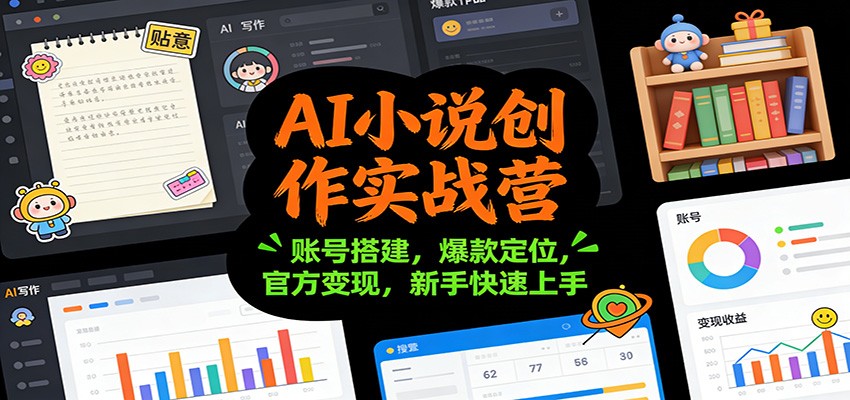 AI小说创作实战营：账号搭建，爆款定位，官方变现，新手快速上手-闲赋网