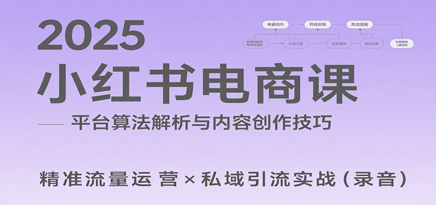 2025小红书电商课：解析算法，创作高转化内容，助力卖家获取流量实现变现(录音)-闲赋网