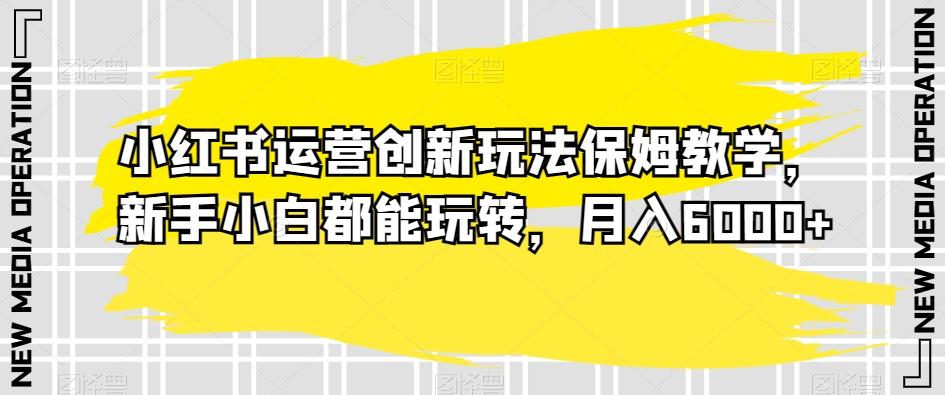 小红书运营创新玩法保姆教学，新手小白都能玩转，月入6000+【揭秘】-闲赋网