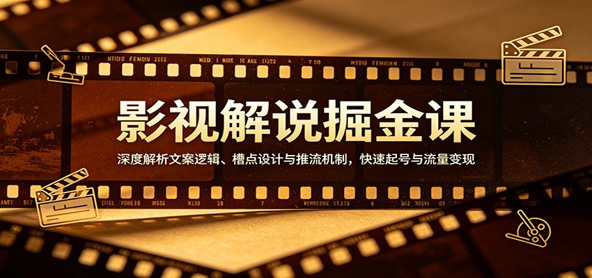 影视解说掘金课：深度解析文案逻辑、槽点设计与推流机制，快速起号与流量变现-闲赋网